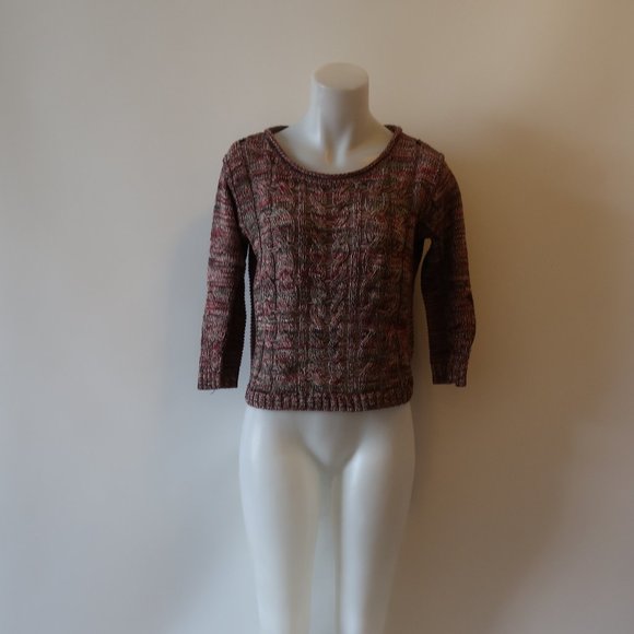 COTTON BY AUTUMN CASHMERE CABLE KNIT SWEATER XS * - Picture 3 of 8